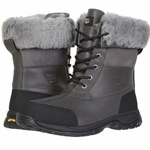 UGG Charcoal and Black Fur-Lined Boots